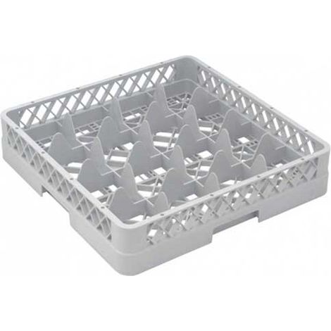 Base 16 Compartiments 500 x 500 x 100mm - Casier de Lavage pour verres - Gris - Matériel CHR Pro
