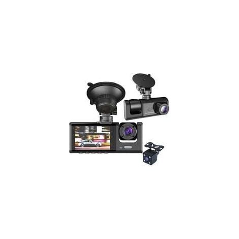 3-Camera Car DVR, 3-Channel Dashcam, HD 1080p, Front and Rear Camera, Interior Camera, Night Vision (1/4)