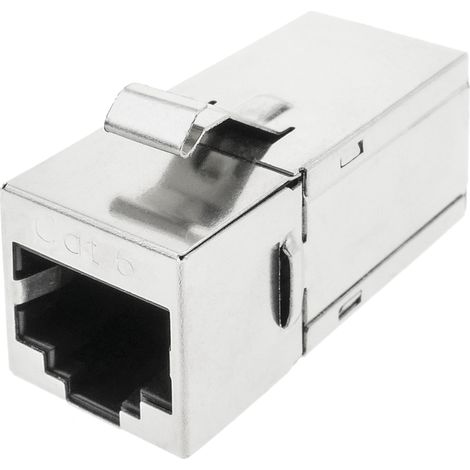 BeMatik - Connecteur clé de voûte RJ45 femelle à RJ45 femelle Cat.6 FTP compact métallique (1/5)
