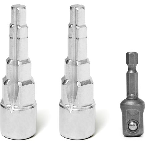 Juego de 2 llaves universales de 1/2" con 5 pasos para radiadores, para instalación sanitaria, calefacción y extracción de válvulas (1/5)
