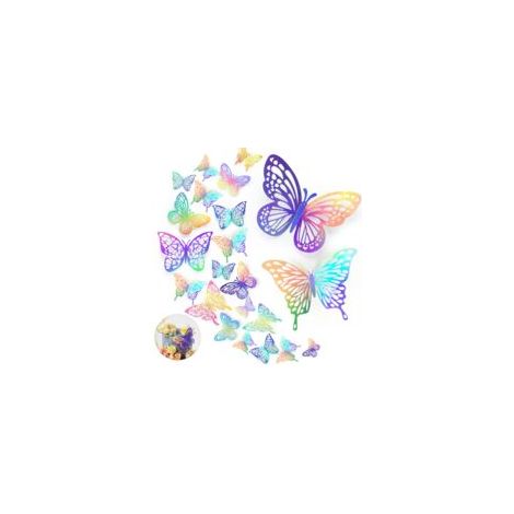 48 Pièces Stickers Papillons 3D Muraux – Décorations Murales Réalistes pour Fête, Chambre, Miroir, Ballon, Fleur ou Cadeau (1/5)