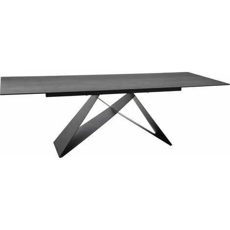 Table à manger design 160 - 240 cm céramique effet béton Pietra di Savoia Holly (1/5)