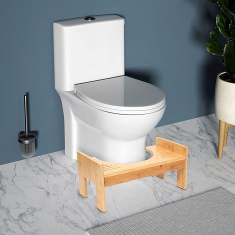 Toilettenhocker Holz klohocker Erwachsene toilettenhocker aus Bambus WC Hocker Holz Höhenverstellbar für gegen Hämorrhoiden Verstopfung Blähungen (1/5)