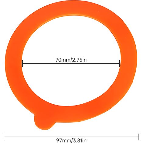 Bague d'étanchéité de remplacement en Silicone pour bocaux Mason, 1 pièce, pour bocaux de 70mm/2,7 pouces, joints étanches réutilisables de qualité alimentaire. (1/5)