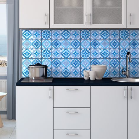 Sticker Mural Carrelage adhésif Cuisine Salle de Bain - 30 STICKERS CARRELAGES AZULEJOS ILYA - 30stickers10x10cm (1/5)