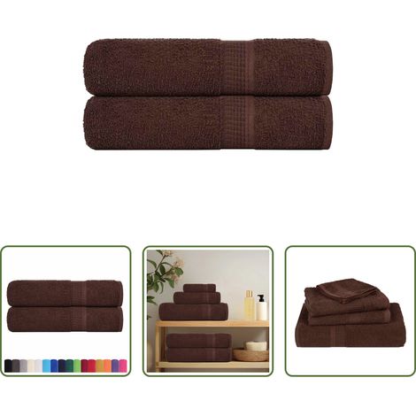 Baumwollhandtuch - Duschtücher FROGN 2 Stk. Braun 70x140 cm 360 g/m² (1/5)