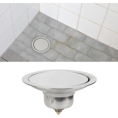 Bonde de sol rebondissante en acier inoxydable pour balcon, salle de bain et douche, compatible avec tuyaux de 4,5 à 8,5 cm. (1/5)