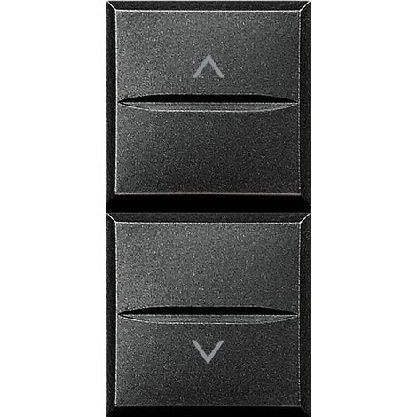 Double poussoir + stop pour volets roulants Axolute Anthracite 1 module BTICINO HS4036ST (1/2)