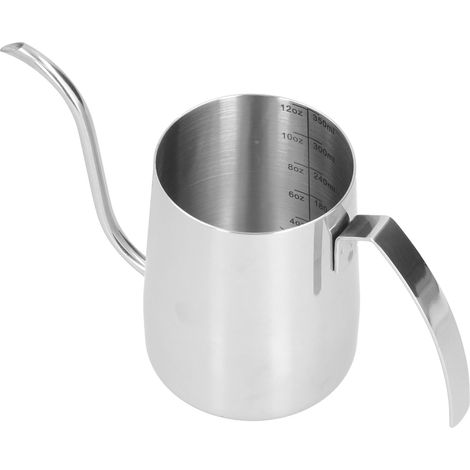 Bouilloire à Café en Acier Inoxydable 304 avec Échelle Intérieure et Revêtement PTFE, Pot de Versement Épaissi 350ml pour Maison (1/5)