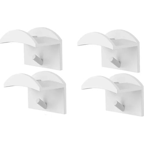 (Blanc - Lot de 4) Crochets muraux sans traces pour casquettes de baseball, colliers et écouteurs. Design simple. Accessoires de décoration. (1/5)