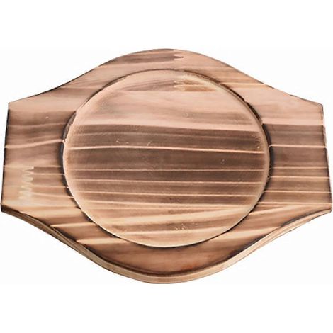 Dessous de plat en bois pour bol en pierre, sous-plat isolant thermique, dessous de plat en bois pour bol de cuisine en pierre.-18.3X13.9X1.6CM (1/4)