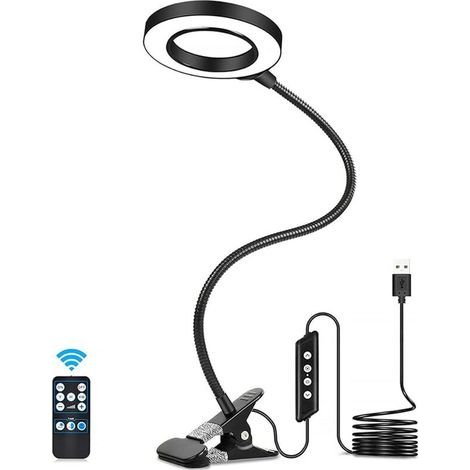 Loupe de bureau avec éclairage LED, grossissement 3x, réglable, lumière avec 10 niveaux de luminosité, télécommande, clip de retenue et 3 couleurs en option (1/4)