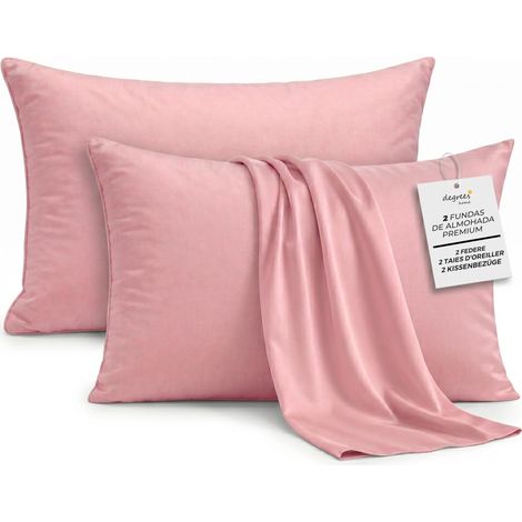 Lot de 2 Taies d'oreiller 80 x 50 cm en Microfibre Extra Souple et Respirante, Housses de Coussin de Lit Anti-Plis, Linge de Lit (1/5)