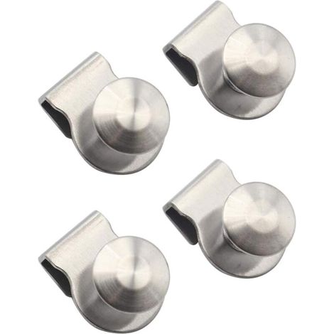 Lot de 4 poignées de porte en verre en acier inoxydable Poignées de porte en verre à clipser Poignées de tiroir 5-8 mm