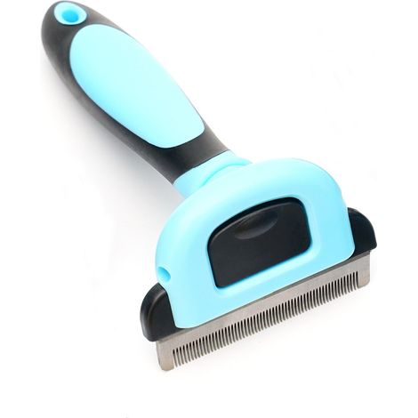 Brosse de toilettage universelle pour chiens et chats à poils moyens, 58 dents, taille moyenne, couleur bleue (1/5)