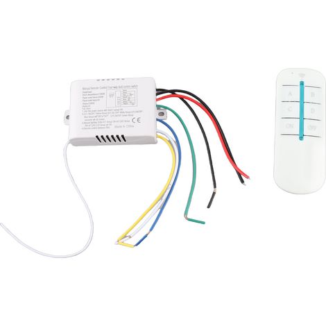 Interrupteur à distance sans fil numérique 220 V avec récepteur et émetteur pour éclairage mural, 4 positions marche/arrêt (1/5)