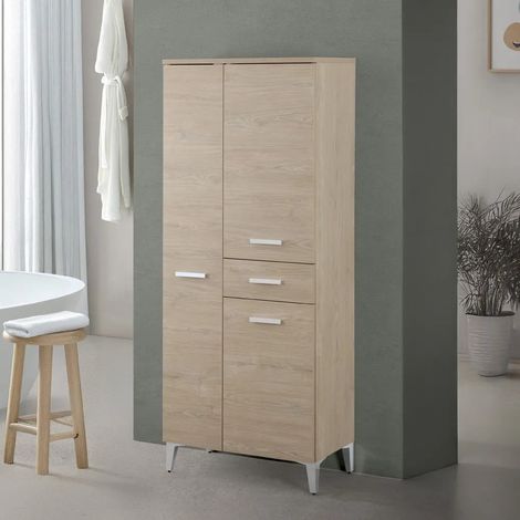 Colonna bagno a terra 60x153,5 cm rovere dolomite con 2 ante e cassetto Desya (1/5)
