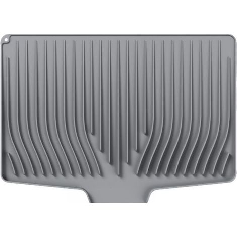 Tapis d'égouttage incliné en silicone de qualité supérieure - antidérapant, drainage rapide, convient aux plans de travail, éviers et égouttoirs (gris, 4835 cm)