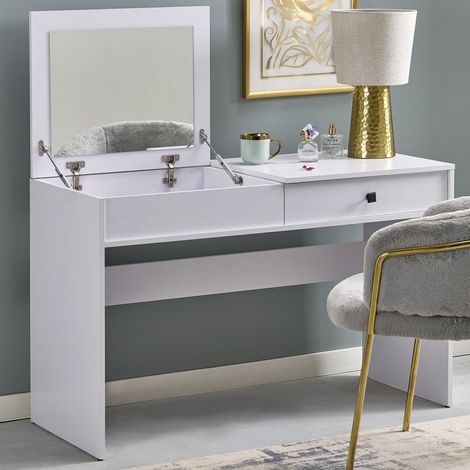 Coiffeuse moderne blanche avec miroir MARK (1/5)