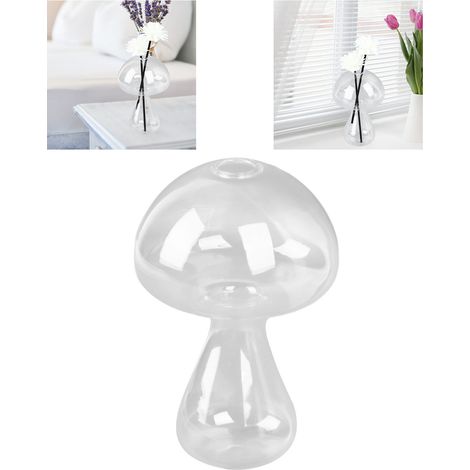Vase Hydroponic en Verre Transparent Forme Champignon A - Pot à Fleurs Décoratif Élégant pour Plantes d'Intérieur et Décoration de Bureau (1/5)