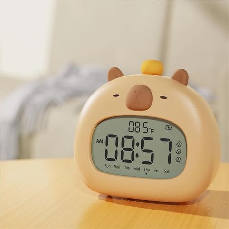 Réveil Capybara, Réveil numérique pour les enfants, Eléments Capybara mignons pour la chambre, éclairage doux et agréable (1/5)