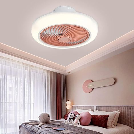 Ventilateurs de Plafond Avecpes（rose）,Ventilateurs de Plafond Avec Éclairage Ventilateurs Silencieux Pour Chambre À Coucher 6 Vitesses Avec Télécommande Et Temporisateur Ventilateur de Plafond Avec L (1/5)