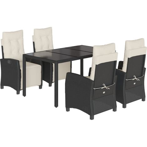 Maison Exclusive - Set de muebles jardín 5 pzas con cojines ratán (1/5)