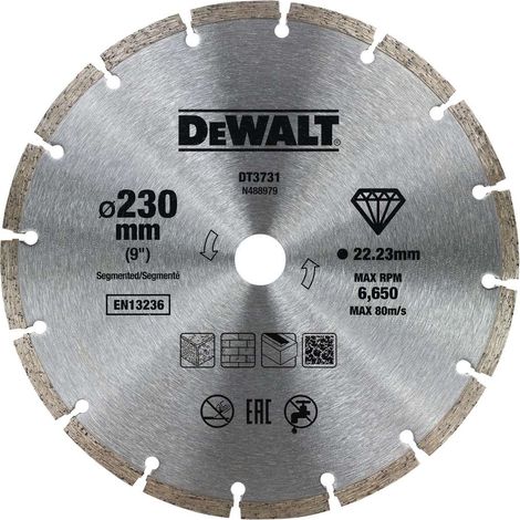 Segmentierte Diamanttrennscheibe DEWALT Ø 230 MM - DT3731 (1/3)