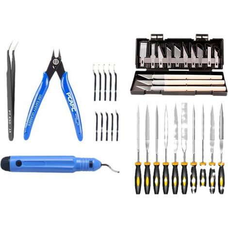 Accessori per stampanti 3D, strumenti per la pulizia dei modelli, coltelli per incisione, lime, set di coltelli per rifilatura, set per levigatura e rifilatura (1/2)