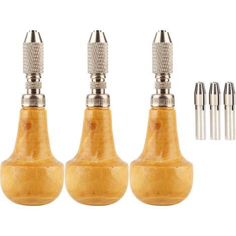 Graveurgriff Pin Vise Juweliergriffe Holzschraubstock Handbohrmaschine Gravur 3 Set Pin Vise Graveur Typ Spannfutter Single End Locking Düsenwerkzeug