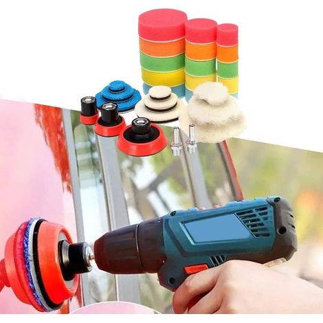 29-piece foam polishing pad set for cars with M14 adapter for detailing and paint correction on vehicles and trucks (1/5)