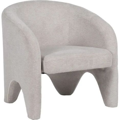 Fauteuil beige design tissu polyester AURELINE (1/5)