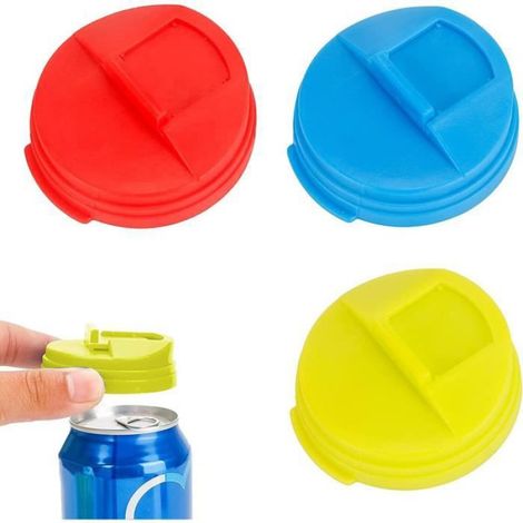 Bouchon pour Canette, Canette De Soda Couvre, Couvercle Canette Soda, 3 Pièces Couvercle De Canette De Boisson (1/4)