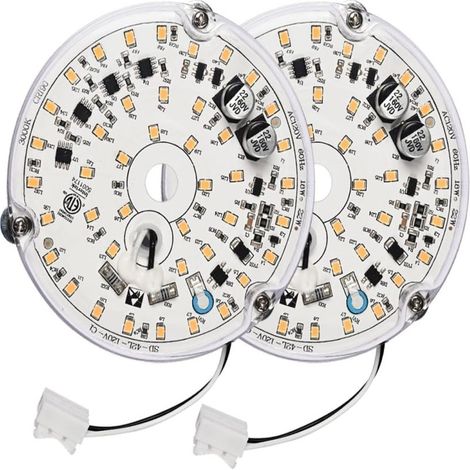 Kit de 2 ampoules LED remplaçables pour ventilateur (plafond/applique) (18 W, 120 V, 4 000 K), blanc (1/5)