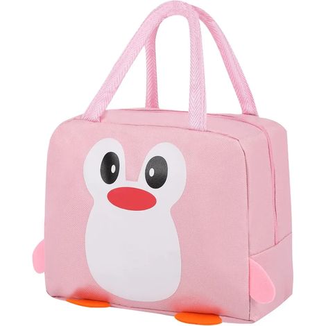 Sac déjeuner isotherme, glacière réutilisable, boîte repas cartoon, fourre-tout zipée facile à nettoyer, lunch bag rose pour femme, étudiante et enfant (1/5)