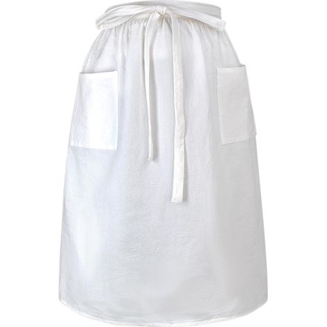Tablier Femme Coton Lin Bavoir Tablier de Cuisine Tablier de Travail uni avec poche (1/5)