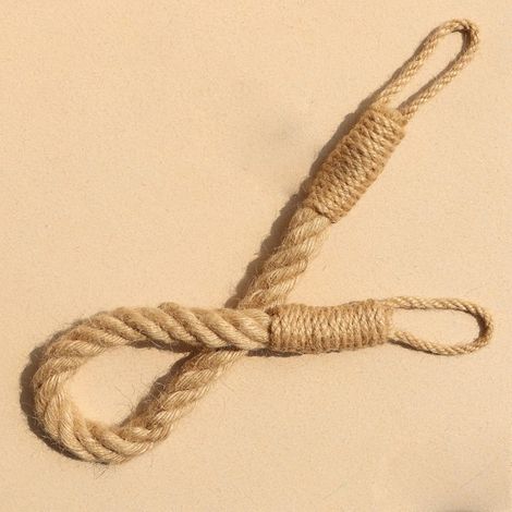 Attaches de rideaux cordon décoratif en chanvre, 2 pièces, avec faites à la main (kaki,lot de 2) (1/5)