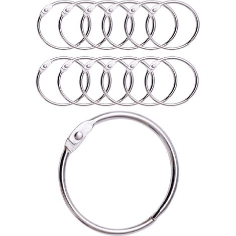 12 Anneaux de Rideaux Douche avec Crochet en Métal – Anneau Circulaire ouvrable de 50 mm pour Rideaux, Salle de Bain, Maison, Classeurs – Couleur Métallique (1/5)