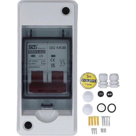 2-poliger 1000V DC 6A Trennschalter mit wasserdichtem Gehäuse (IP65) für PV-Solaranlagen