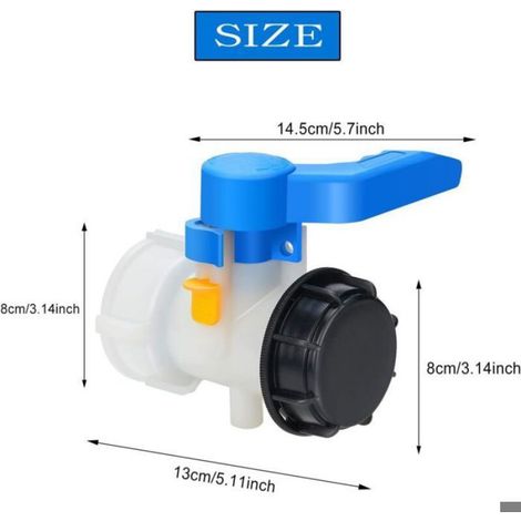 Vanne Cuve 1000L Plastique, Adaptateur IBC 60mm S60x6 Adaptateur Universel pour Cuve 1000 litres (1/5)