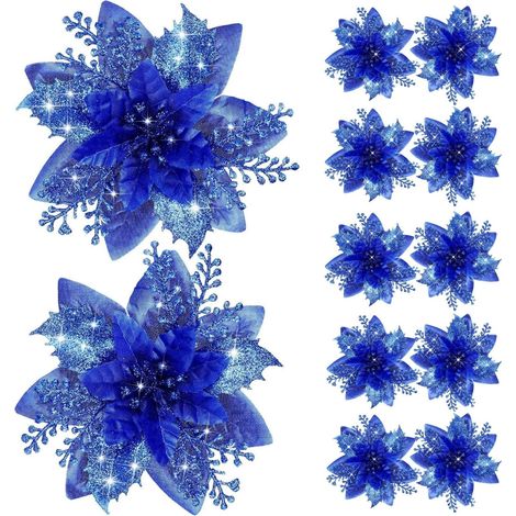 Guirlande Florale De Noël - Guirlande En Forme De Couronne De Fleurs Artificielles - 14,5 cm - Pour Porte Mur Bureau - 1 Pièce (1/5)
