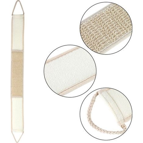 BelleRise – Peelinghandschuh aus Baumwoll-Leinen – 80 cm langer Handrücken – Detox-Massage – Spa-Bad (1/5)