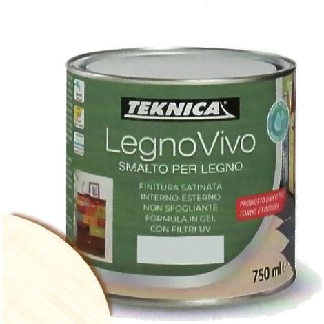 TEKNICA legno vivo smalto all'acqua per legno 750ml in gel vari colori - Colore: Bianco