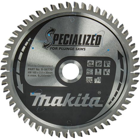 MAKITA B-56770 Specialized T.C.T for Alu 165mm x 20mm x 56T