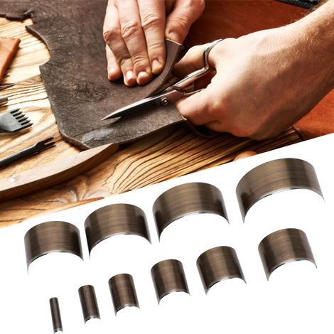 Poinçon semi-circulaire A28 pour cuir, outil de perforation pour ceintures et accessoires, lot de 10 pièces (1/4)
