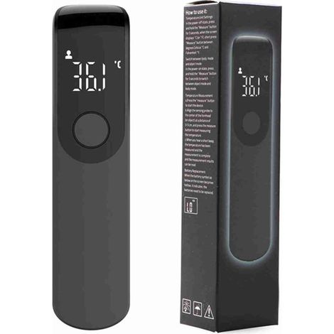 Thermomètre frontal noir Mini thermomètre électronique portable infrarouge sans contact portable pour la maison (1/5)