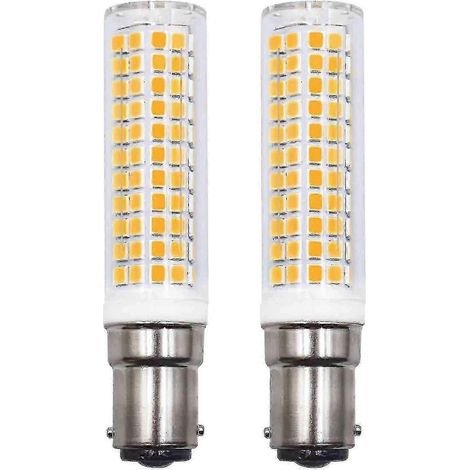 Lot de 2 ampoules LED B15D remplaçant les ampoules 75W, 90W et 80W, blanc chaud 3000K, 220V/230V, 890lm, applique murale 7W. (1/5)