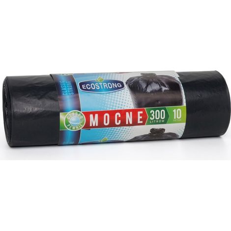 Bolsas de basura gigantes de 300 L 10 unidades LDPE resistente Negras (1/2)
