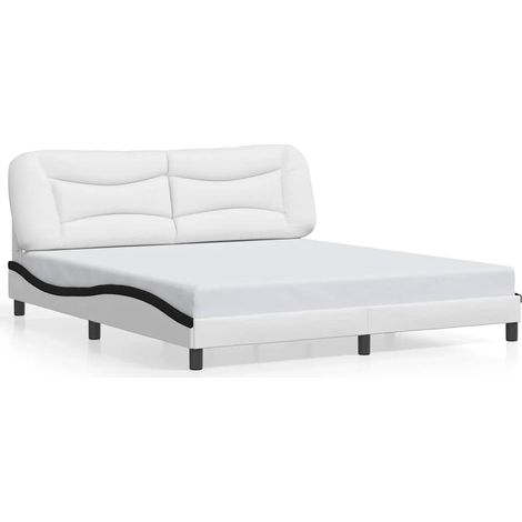 Maison Exclusive - Giroletto senza Materasso Hvar Bianco e Nero 180x200 cm in Similpelle