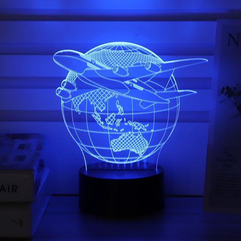 Veilleuse tactile colorée 3D innovante en forme de plan terrestre pour la chambre à coucher (1/5)